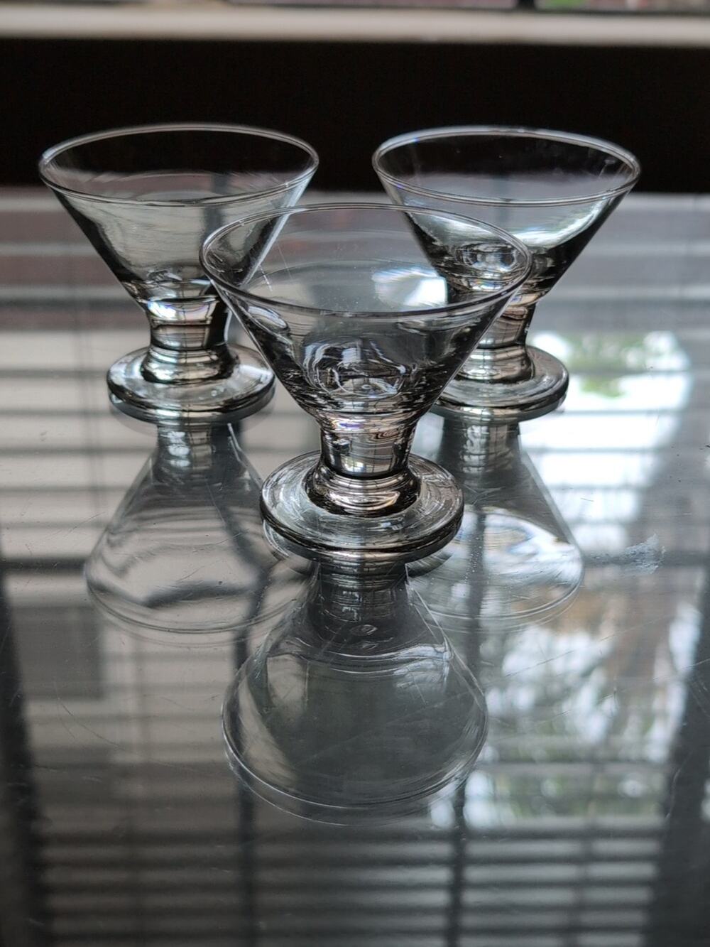 Vintage Libbey Mini Martini/Clear Glass Dessert Coupes - Set of 3